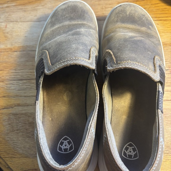 Ariat Youth Slip On Leather Loafers Shoes Size 7.5B Brown Rubber Soles Casual - Picture 10 of 10